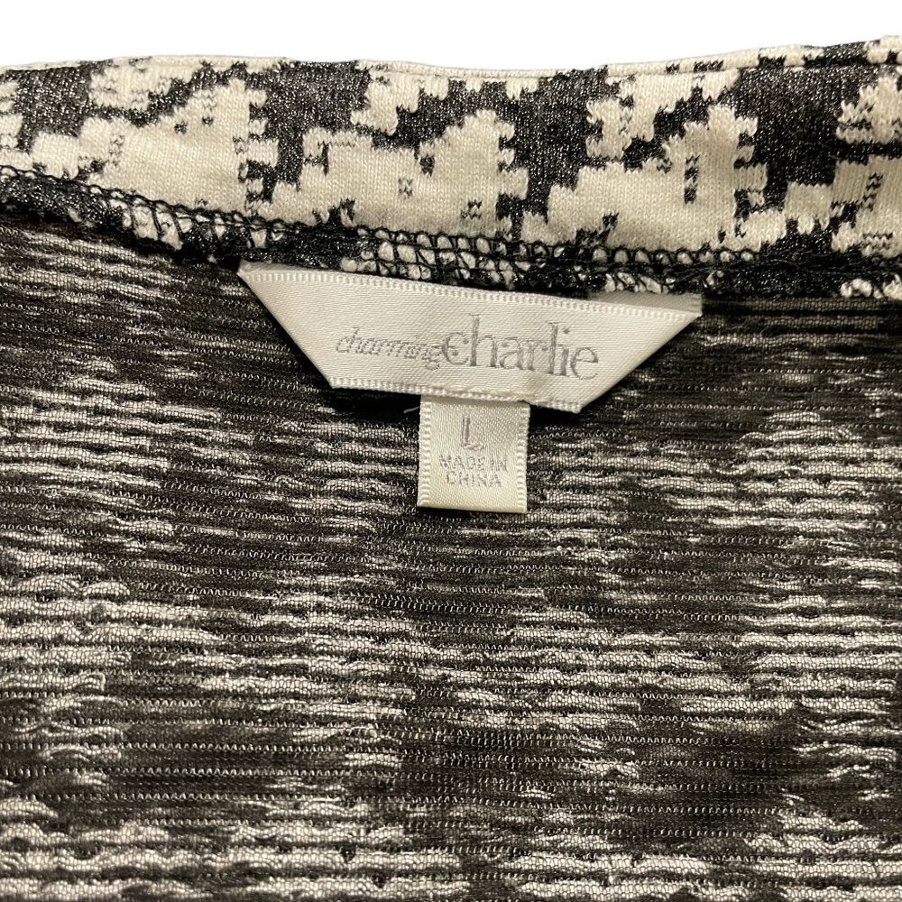 Charming Charlie Black White Houndstooth Sweater - Picture 5 of 6